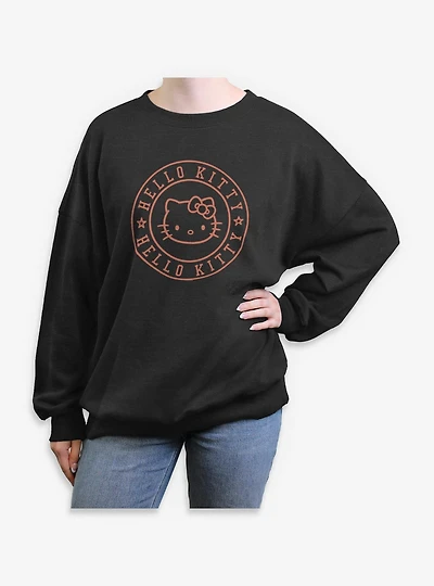 Sanrio Hello Kitty Stars Circle Womens Oversized Sweatshirt