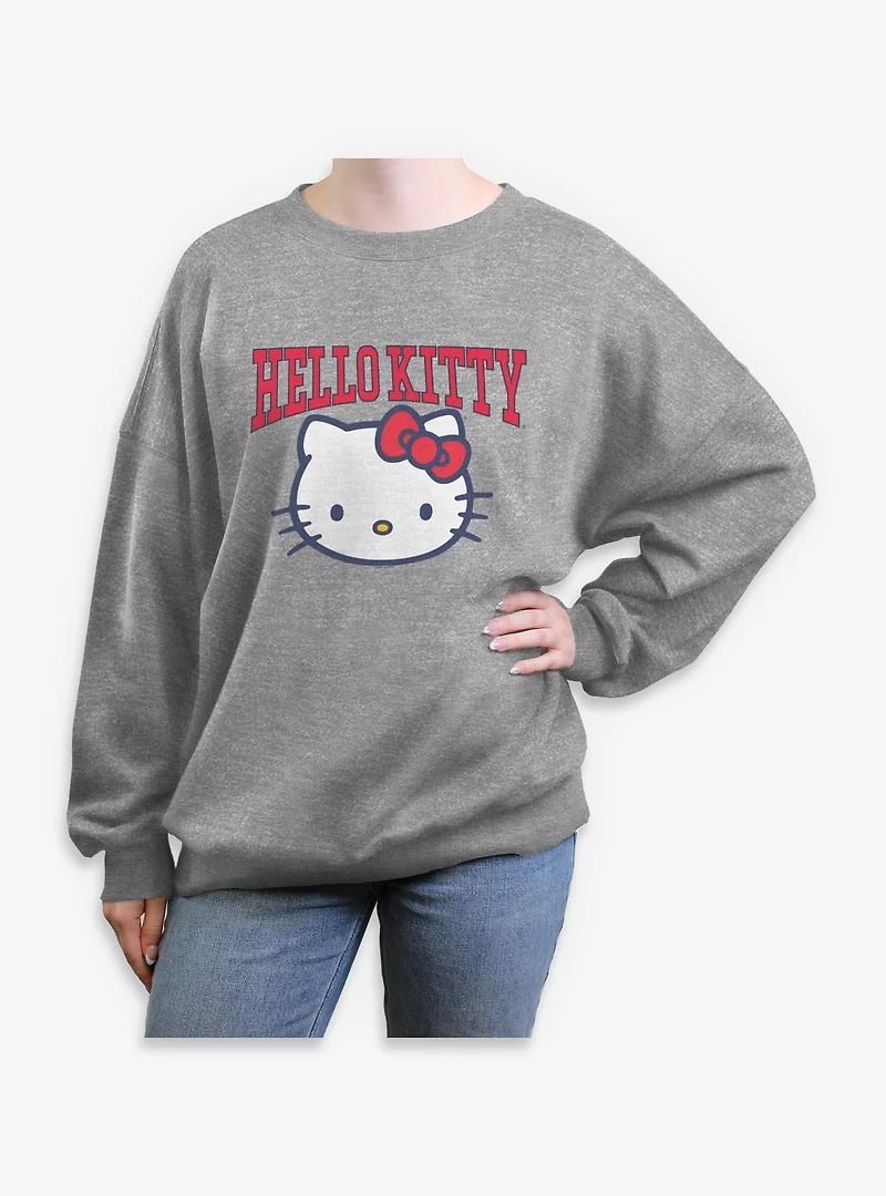 Sanrio Hello Kitty Classic Head Womens Oversized Sweatshirt