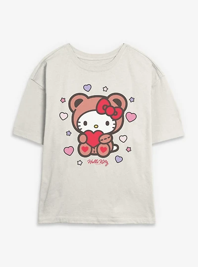 Sanrio Hello Kitty Valentine Bear Womens Skimmer Tee