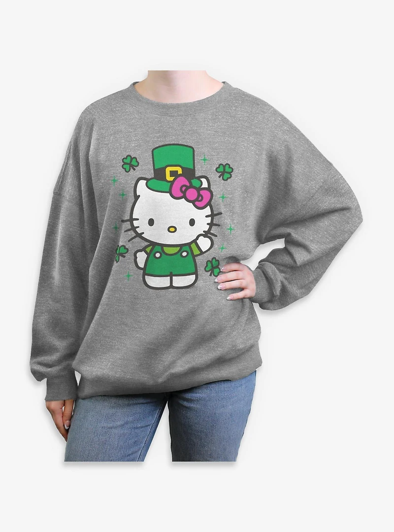 Sanrio Hello Kitty St Patrick Womens Oversized Sweatshirt