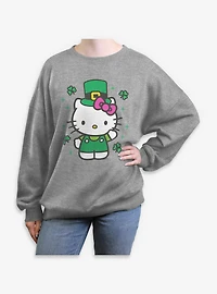 Sanrio Hello Kitty St Patrick Womens Oversized Sweatshirt