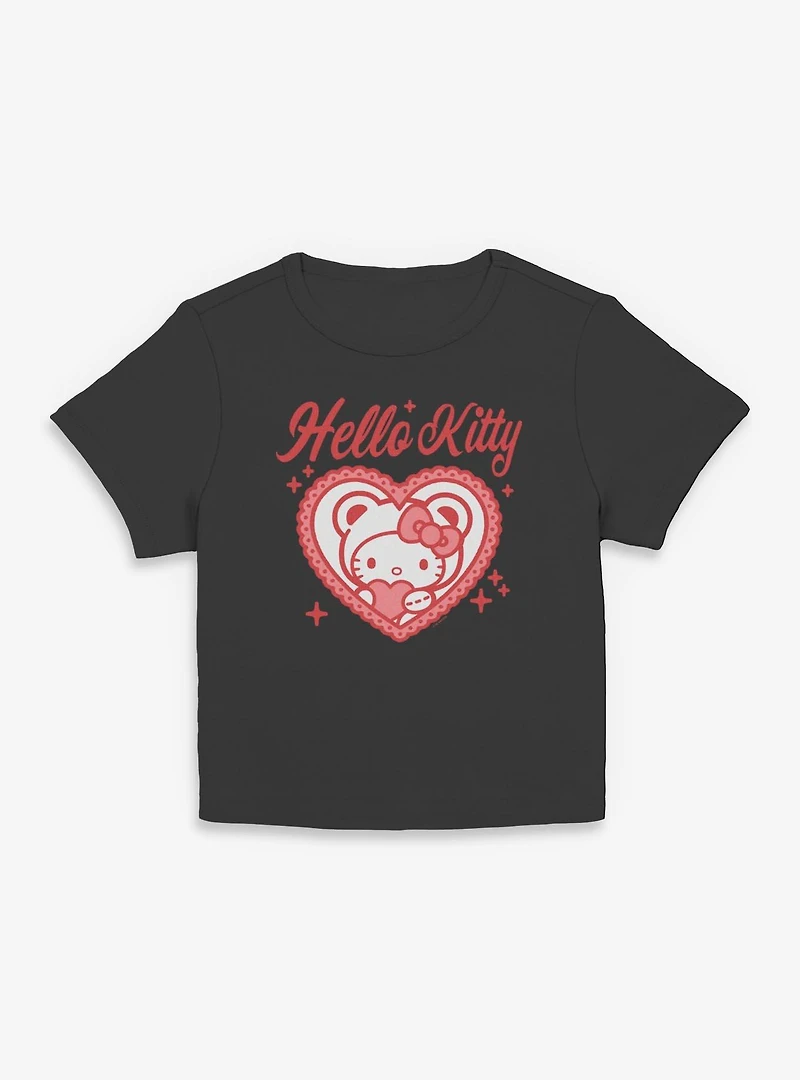 Sanrio Hello Kitty Heart Bear Womens Baby Tee