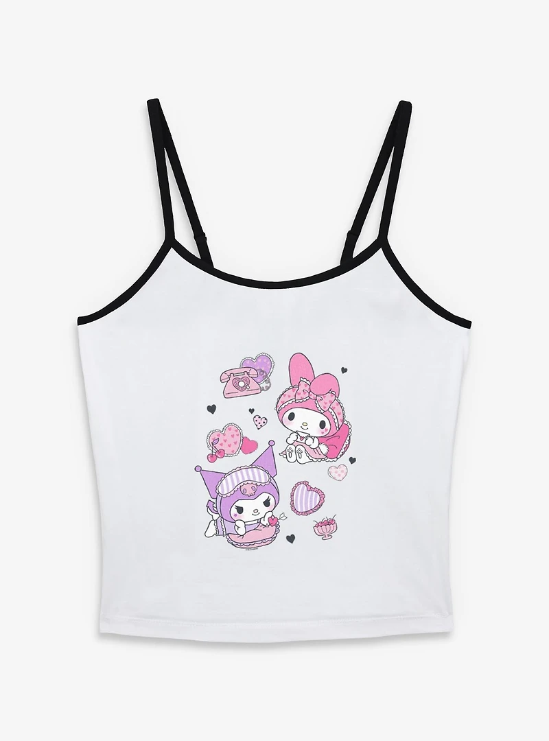 Sanrio Hello Kitty Sleepover Fun My Melody Kuromi Womens Cami