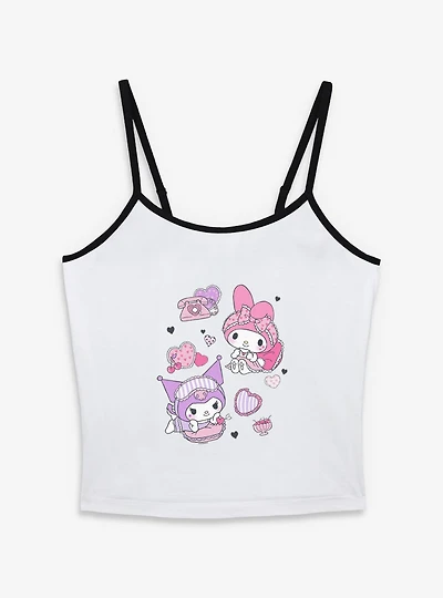 Sanrio Hello Kitty Sleepover Fun My Melody Kuromi Womens Cami