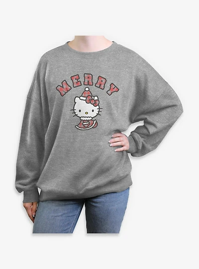 Sanrio Hello Kitty Santa Womens Oversized Sweatshirt