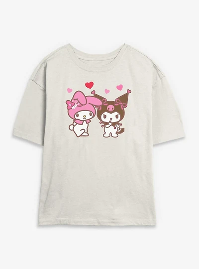 Sanrio Hello Kitty Kuromi N Melody Womens Skimmer Tee