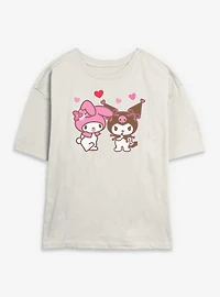 Sanrio Hello Kitty Kuromi N Melody Womens Skimmer Tee