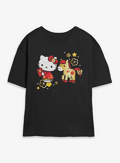Sanrio Hello Kitty Horse Year Womens Skimmer Tee