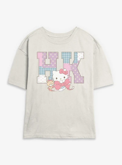 Sanrio Hello Kitty Patchwork Womens Skimmer Tee