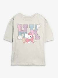 Sanrio Hello Kitty Patchwork Womens Skimmer Tee