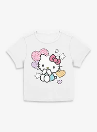 Sanrio Hello Kitty Patch Hearts Womens Baby Tee