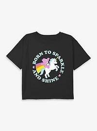 Care Bears Born To Sparkle And Shine Youth Girls Boxy Crop T-Shirt