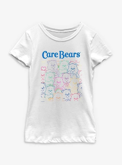 Care Bears Bear Outlines Youth Girls T-Shirt
