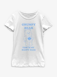 Care Bears Grumpy Bear Happy Face Youth Girls T-Shirt