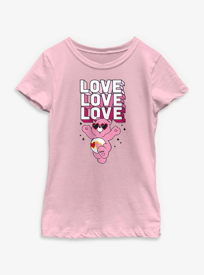 Care Bears Love Stack Youth Girls T-Shirt