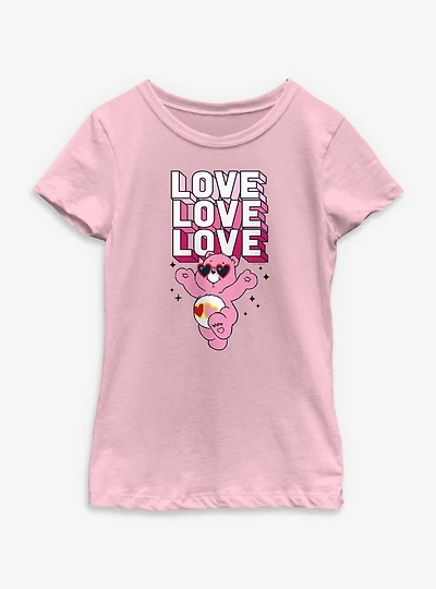 Care Bears Love Stack Youth Girls T-Shirt