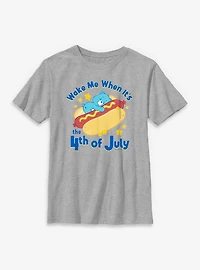 Care Bears Wake Me 4th July Hot Dog Youth T-Shirt