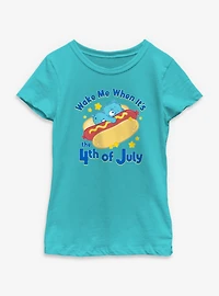Care Bears Wake Me 4th July Hot Dog Youth Girls T-Shirt