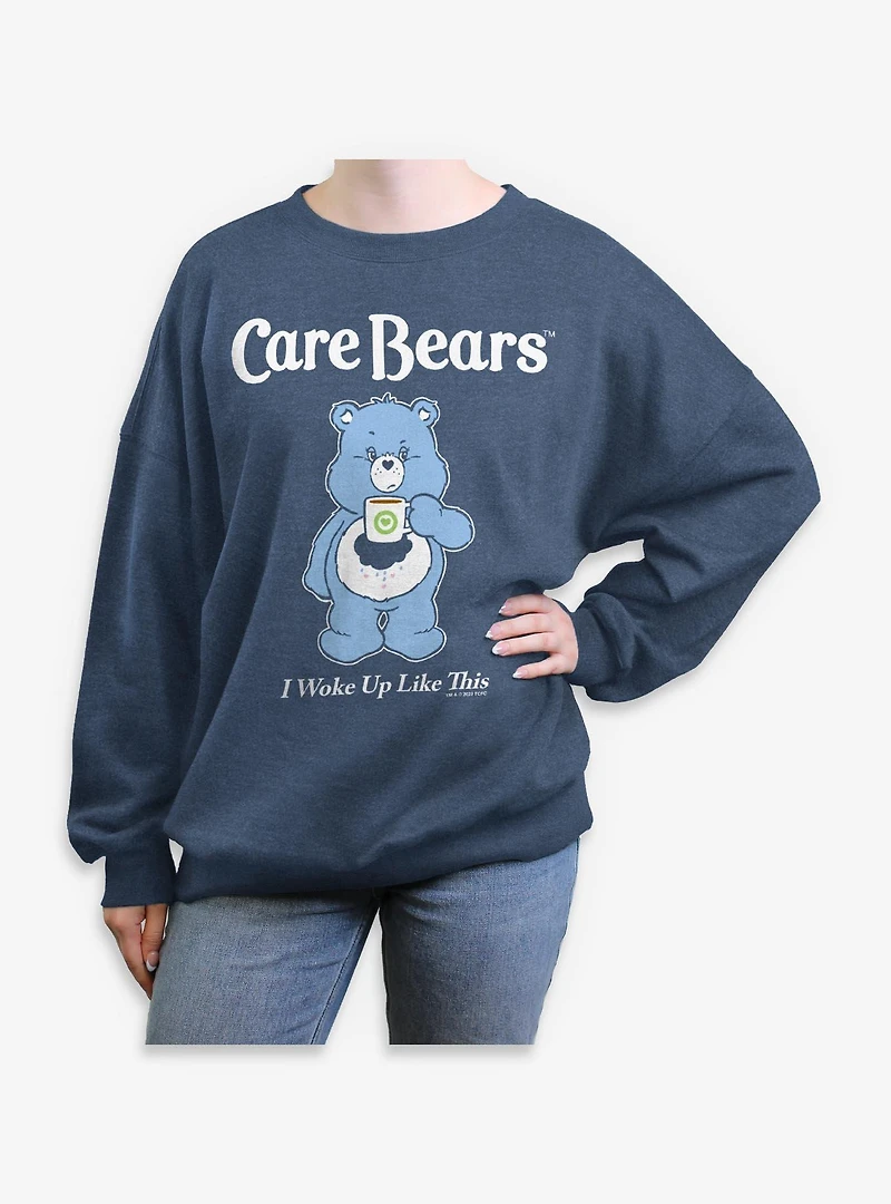 Care Bears Wake Up Like This Coffee Womens Oversized Sweatshirt