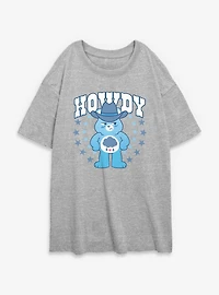 Care Bears Grumpy Howdy Womens Oversized T-Shirt