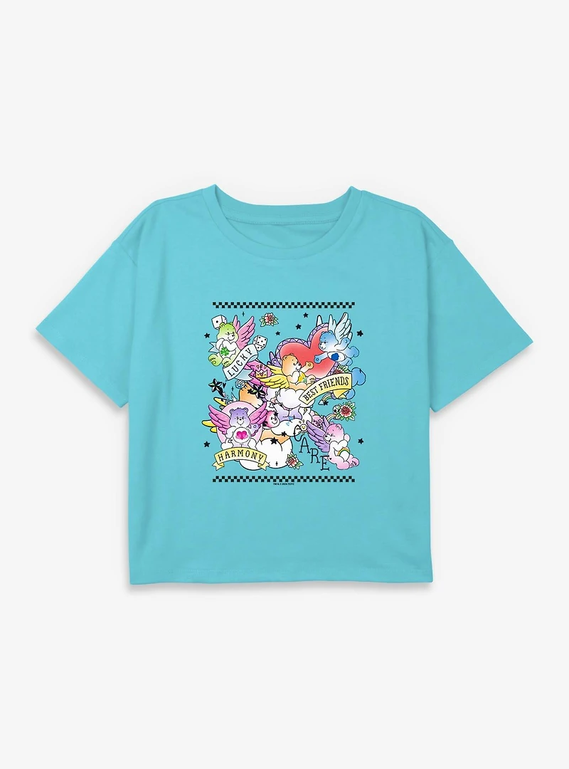Care Bears Flash Sheet Youth Girls Boxy Crop T-Shirt