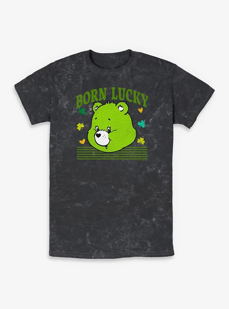 Care Bears Lucky Bear Head Mineral Wash T-Shirt