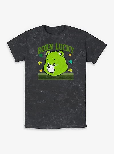 Care Bears Lucky Bear Head Mineral Wash T-Shirt