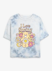 Care Bears Love Spring Funshine Tie Dye Crop Womens T-Shirt