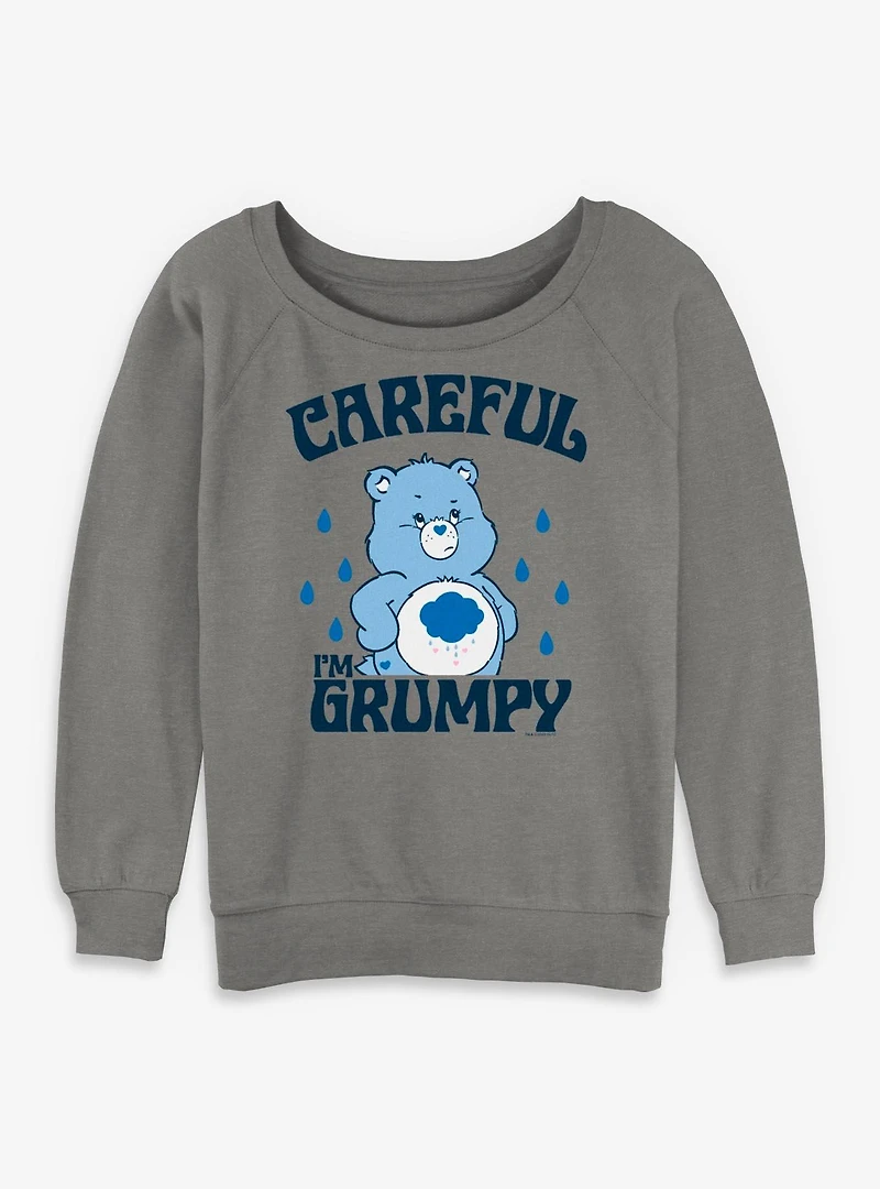 Care Bears Careful Grumpy Womens Slouchy Sweatshirt