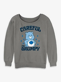 Care Bears Careful Grumpy Womens Slouchy Sweatshirt