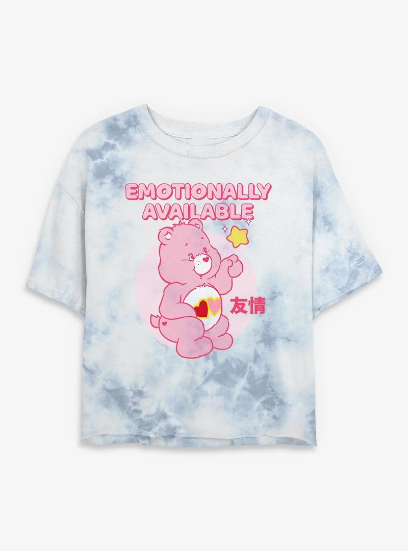 Care Bears Emotionally Available Tie Dye Crop Womens T-Shirt