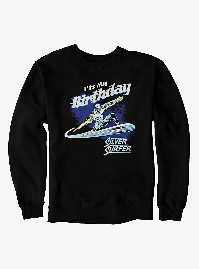 Marvel Comics Retro Its My Birthday Silver Surfer Sweatshirt