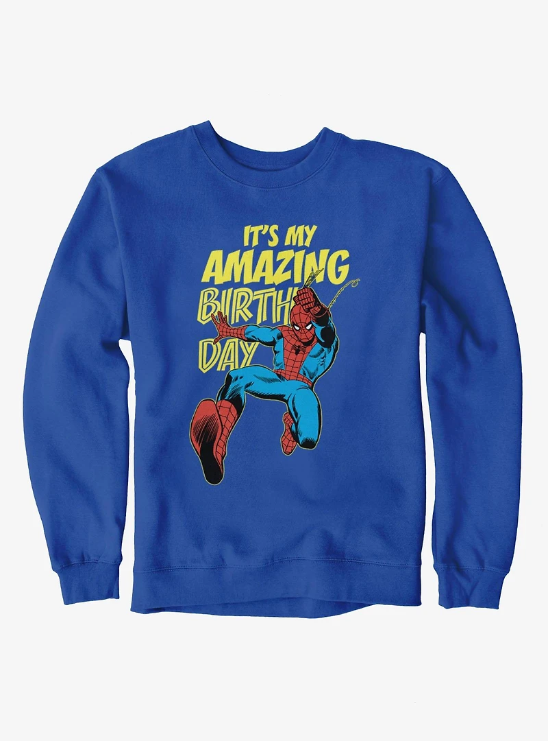Marvel Comics Retro Spiderman It?s My Amazing Birthday Sweatshirt