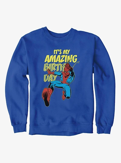 Marvel Comics Retro Spiderman It?s My Amazing Birthday Sweatshirt