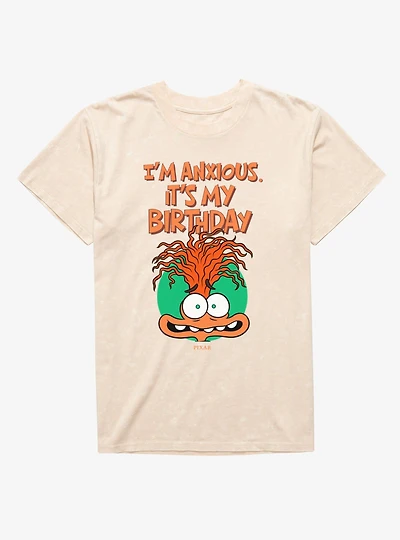 Disney Pixar Inside Out I'm Anxious It's My Birthday Mineral Wash T-Shirt