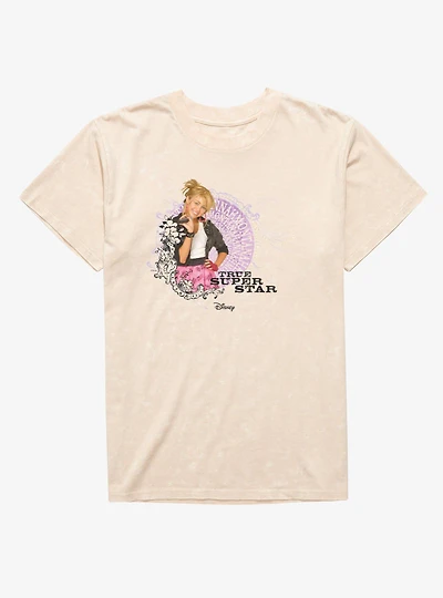 Disney Hannah Montana True Super Star Flower Swirls Mineral Wash T-Shirt