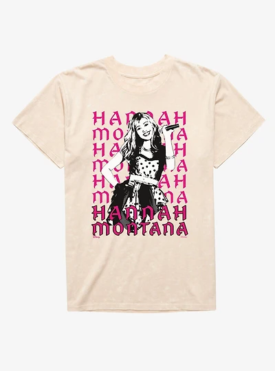 Disney Hannah Montana Silhouette Name Stack Mineral Wash T-Shirt