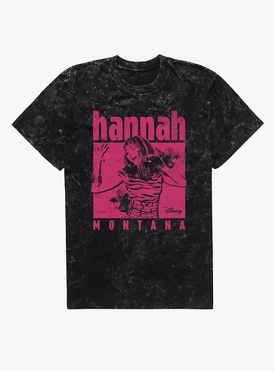 Disney Hannah Montana Singing Pink Square Mineral Wash T-Shirt