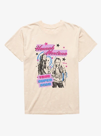 Disney Hannah Montana True Super Star Outlined With Swirls Mineral Wash T-Shirt