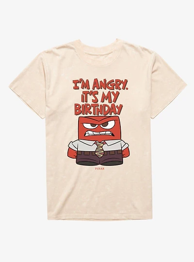 Disney Pixar Inside Out I'm Angry It's My Birthday Mineral Wash T-Shirt