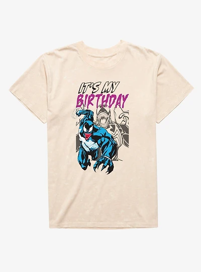 Marvel Comics Retro Venom Its My Birthday Mineral Wash T-Shirt