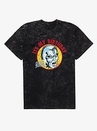 Marvel Comics Retro Silver Surfer It's My Birthday Mineral Wash T-Shirt