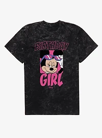 Disney Minnie Mouse Birthday Sunglasses Girl Mineral Wash T-Shirt