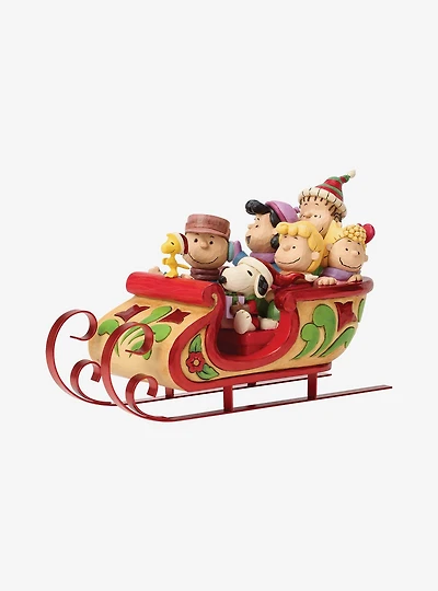 Jim Shore Peanuts Snoopy and Friends in Sleigh Figurine