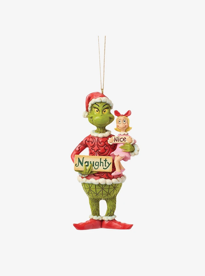Jim Shore Grinch Grinch and Cindy Lou with Sign Hanging Ornament