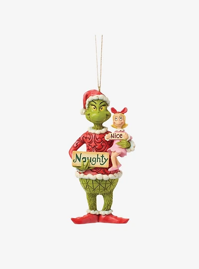 Jim Shore Grinch Grinch and Cindy Lou with Sign Hanging Ornament