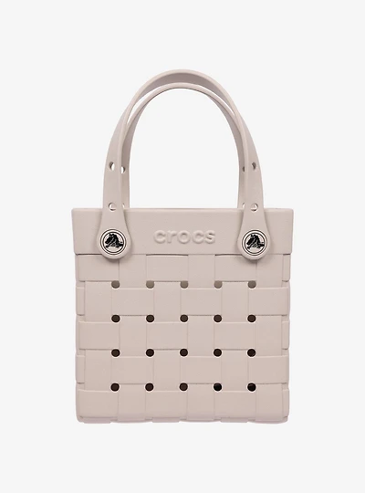 Crocs Small Woven Style Crossbody Tote Beige