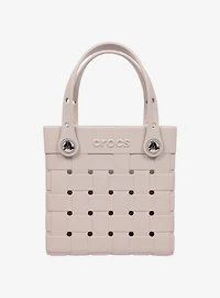Crocs Small Woven Style Crossbody Tote Beige