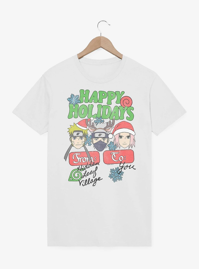 Naruto Shippuden Happy Holidays From Hidden Leaf Village To You T-Shirt
