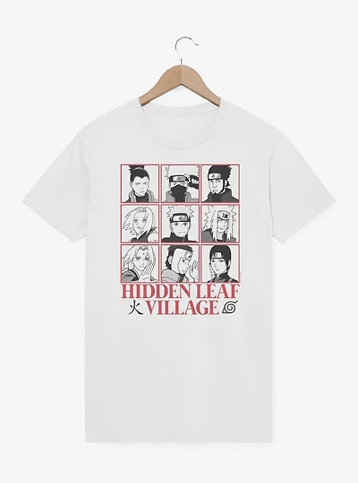 Naruto Shippuden Hidden Leaf Character Grid T-Shirt